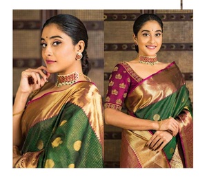 Saree ลินินผ้าไหม Sarees สไตล์ทันสมัยออกแบบใหม่ด้วยลวดลายทอผ้าเงิน Zari ทั่วชายแดน12นิ้วจากอินเดีย