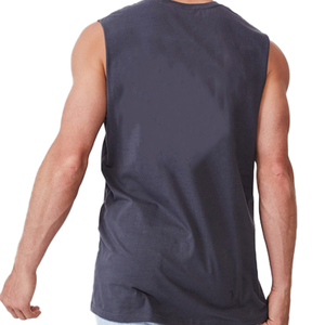 Débardeur bleu marine extensible uni sur mesure OEM pour homme/garçon, collection été - Product Image 3