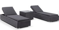 Neuer Moderner Outdoor-Rattan-Sonnenliege mit Hochdichtem PU-Kissen für Gartenmöbel Villa Park Hotel & Badezimmer-Entspannung