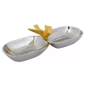 Nouveau design argenté de luxe en métal et aluminium avec écrous bol moderne en or Offre Spéciale à long manche en métal nickelé bol de service - Product Image 4