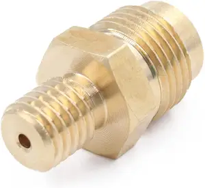 Brass Propane Gas Jet Nozzle Sprayer 1.96mm Orifice with 3/8" Male Flare and M10x1.5mm Thread for Burner Inlet