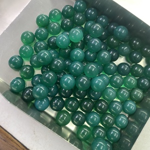 Bola redonda lisa de ónix verde Natural, piedra semipreciosa AAA de 9mm, sin perforar, de fabricante indio - Product Image 3