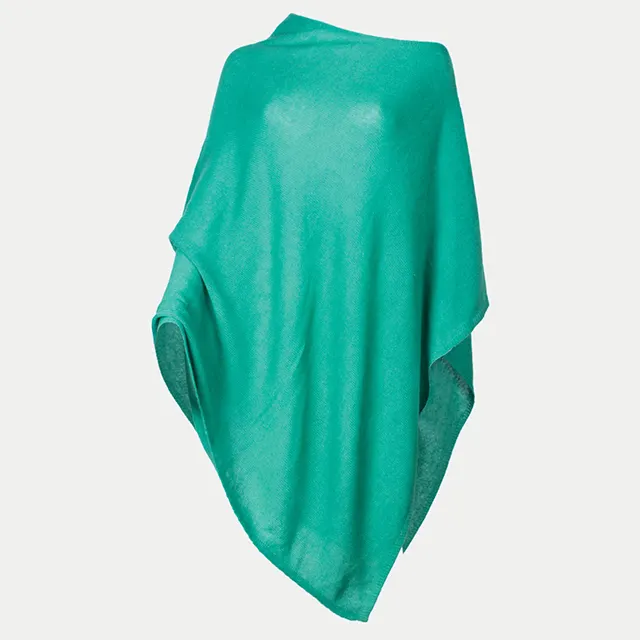 Poncho Knitwear Wrap Shawl Scarves Sweater Multi Use Woman Winter Emerald Green Pashmina Luxury Pure Soft Nepal Cashmere Poncho