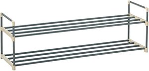 Étagère à chaussures en métal durable à 2 niveaux 10 paires organisateur de stockage étagère d'entrée convertible armoire pour salon meubles de maison - Product Image 4