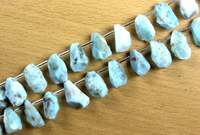 Pierre précieuse Larimar naturelle de bonne qualité, bleue, taille naturelle, forme irrégulière, avec effet optique étoilé, pour bijoux, troisième qualité