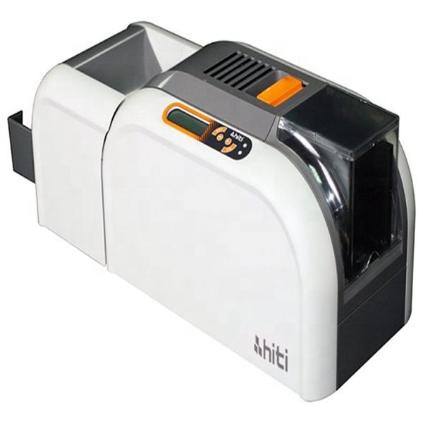 Hiti CS-200e Double-Sided Thermal Card Printer with USB+Ethernet Interface 32MB Memory CMYKO Ribbon Chip Card Encoder Module