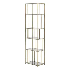 Staal Kleding Display Stand Display Rekken Winkel Boutique Goud Moderne Store Bag Gold Metal Display Rack Stand Boekenkast Vitrine