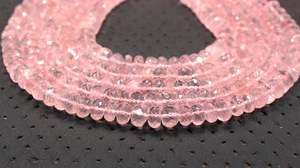 Bán buôn 13 \ "dài sợi mặt rondelle hạt chất lượng cao chính hãng tự nhiên Rose Quartz màu hồng - Product Image 3