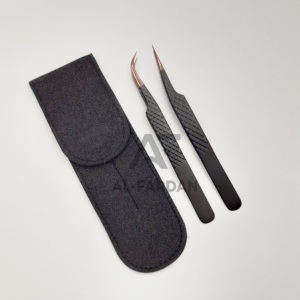 Haute qualité or Rose forte pince à épiler d'extension de cils incurvés durable en acier inoxydable Volume cils en gros - Product Image 3