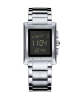 Azan — montre étanche pour musulmanes, en acier inoxydable, azan, alfajur, numérique, carré, rectangle, prière, qibla compas