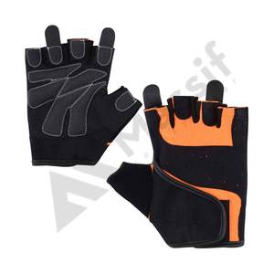 Gants de cyclisme unisexes en cuir véritable, demi-doigts, respirants, antidérapants, doux et confortables, style avec motif de ceinture, les plus vendus - Product Image 4
