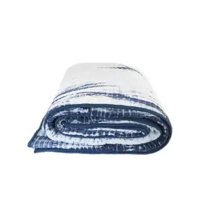 靛蓝扎染3层状棉被手织床罩批发定制被子