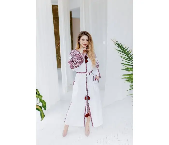 Neue Hot Selling Fancy Brautkleider für Frauen Blumen bestickte Puff ärmel Chic Boho Open Front Kimono Maxi kleid