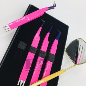 Pinzas de visón Pinzas de extensión de pestañas personalizadas Nuevo diseño Corona de acero inoxidable Punta inclinada y logotipo ofrecido - Product Image 5