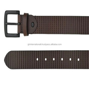 Cinturón informal de cuero de vaca con acabado antiguo, hebilla de latón, 100% de máxima durabilidad, hilo de cera - Product Image 1