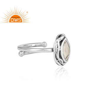 Marquise Cut Howlite Gemstone Oxidized <b>Ring</b> Weddings Jewelry Supplier 925 <b>Sterling</b> <b>Silver</b> <b>Adjustable</b> <b>Ring</b> Woman's Jewelry - Product Image 3