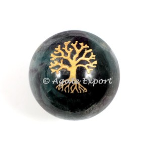 Gemstone Fluorite Tree of Life <b>Spheres</b> <b>Crystal</b> Healing Product Supplier - Product Image 1