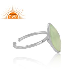 925 Fine Sterling Silver Natural Prehnite Chalcedony Gemstone Marquise Design Stackable Ring Jewelry for Women Gift for Her - Product Image 2