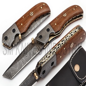 Damascus <b>Knife</b> Custom Handmade Beautiful Liner <b>Lock</b> Folding <b>Knife</b> Twist Pattern (smk1261) - Product Image 2