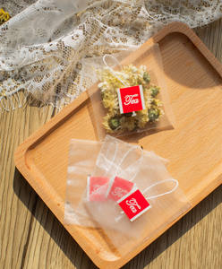 Kantong Teh Piramida Biodegradable dari Serat Jagung PLA Populer dengan Tali dan Label - Product Image 1