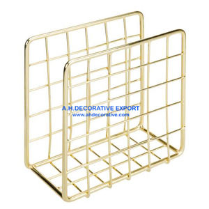 Caja de pañuelos decorativa para mesa, soporte para servilletas con alambre de Metal chapado en oro de alta calidad para Hotel/restaurante/Oficina - Product Image 1