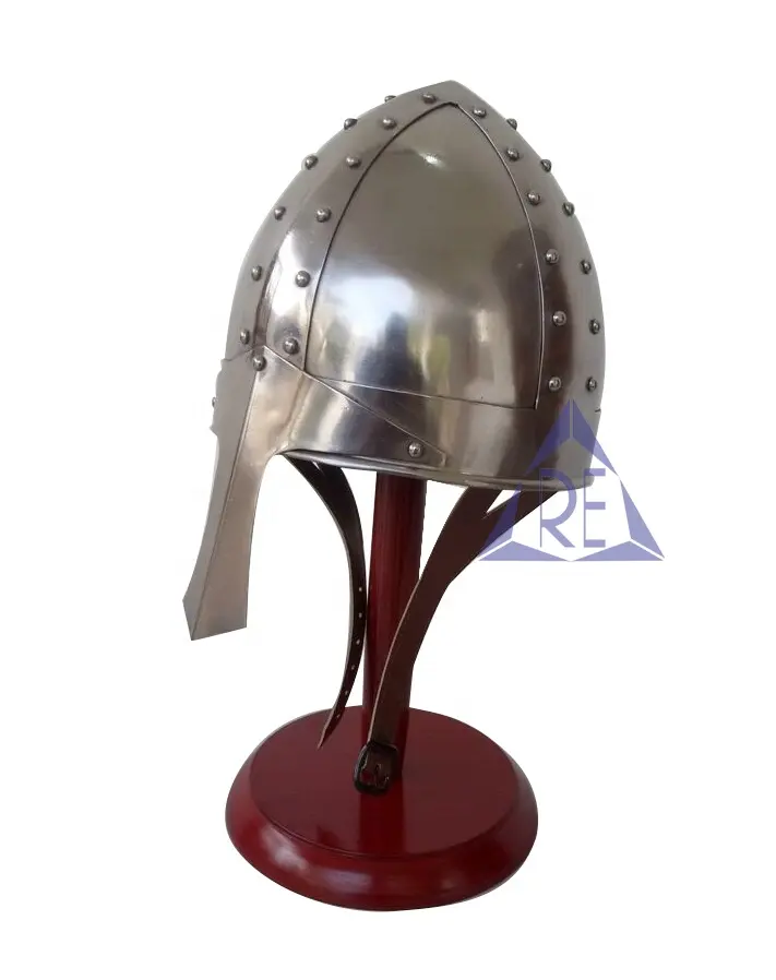 Casco nasal vikingo normando con soporte, casco de armadura de disfraz Medieval, decoración de oficina, colección de buzos, regalo para él