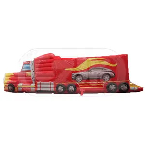 fire truck hot sale big bouncer bounce house inflatable obstacle course