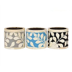 Bougeoir de couleur bleue incrusté d'os de meilleure qualité bougeoirs incrustés d'os de mariage de chambre à coucher au design moderne - Product Image 3
