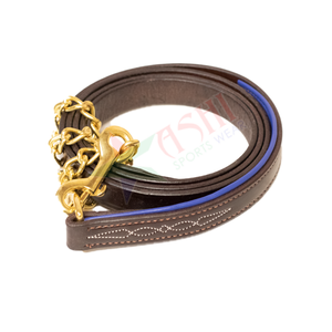 100% de caballo de cuero lleva con cadena de latón caballos Halter al por mayor caballo ecuestre Halter útil cabestros con cadena de latón - Product Image 3