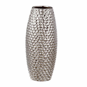 Jarrón de Flores Pequeño de Estilo Europeo con Textura de Puntos Plateados - Product Image 1