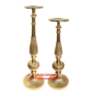 Embossed Design Gold <b>Floor</b> <b>Standing</b> Metal Tall <b>Candle</b> Pillar <b>Holder</b> Handmade A.H. Decorative Christmas Weddings-Customized - Product Image 3