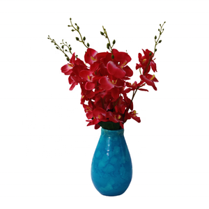 Florero de cristal hecho a mano de lujo de gran venta, único ovalado púrpura marmoleado, centro de mesa moderno de alta calidad, decoración del hogar de mesa - Product Image 6