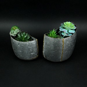 Dust Pan Galvanized Corrugated Wall Pocket Metal Garden Indoor Outdoor Home Decoration Hanging Decorative Product Set of 2 - Product Image 6