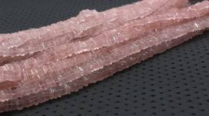Natural <b>Rose</b> Quartz Heishi Smooth Square Beads <b>Top</b> Quality 16 " Long Strand Making Jewelry Handmade Necklace - Product Image 3