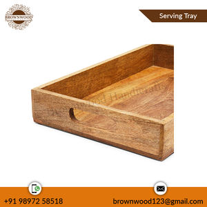 Bandeja para servir de madera de mango segura para alimentos con asas Bandejas de madera personalizadas de alta calidad Fabricante indio Exportador Precio al por mayor - Product Image 5