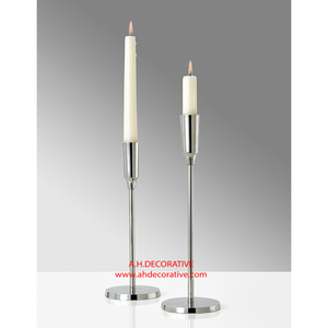 Bougeoir en aluminium argenté nickelé fait à la main Nouveau design pour la décoration de la maison pour les mariages et les fêtes de Noël - Product Image 3