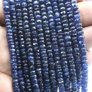 Cuentas Redondas Facetadas de Cianita Azul Natural de Buena Calidad, 1 Hebra, 4-6 mm, Grado AAA, para la Fabricación de Joyas, Venta al por Mayor - Product Image 2