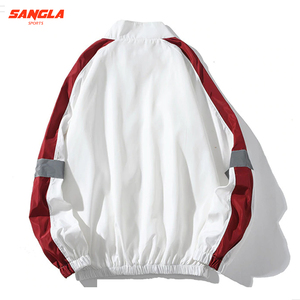 Venta al por mayor de los hombres de baloncesto entrenadores chaqueta cortavientos de tela gruesa impermeable lavado técnica pequeña precio barato entrenadores chaquetas - Product Image 3