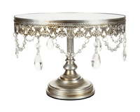 Luxus Metall Hochzeits torte Stand Silber Runde Dekorieren Plattenspieler Dessert Sockel Stand Tablett für Obst mit Geweih Design
