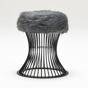 Gold Wire Metal Legs Antique <b>Cushion</b> Luxury Ottoman Table Highest Quality Metal Material Modern Home Decorative Ottoman Table - Product Image 6