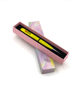 Pince à épiler professionnelle d'extension de cils en acier inoxydable de meilleur style avec des instruments de beauté de poignée de diamant jaune - Product Image 3