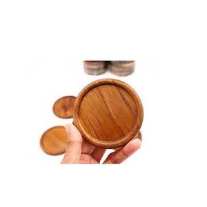 Forme ronde en bois naturel avec sous-verres Lot de 6 avec support en bois pour ustensiles de cuisine et restaurants - Product Image 5