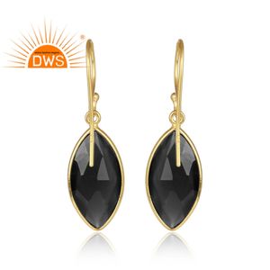 ผู้จัดจำหน่ายต่างหูพลอยออนิกซ์สีดำเหลี่ยมเพชรพลอย ผู้จัดจำหน่ายเครื่องประดับต่างหูเงินแท้ 925 - Product Image 3