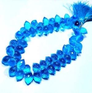 Pour suisse bleu topaze marquise forme briolette à facettes coupe perles de pierres précieuses en vrac pierre polie naturelle pour la fabrication de bijoux en gros - Product Image 3