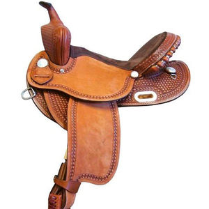 Juego de tachuelas de caballo occidental de cuero genuino de primera calidad Durable Barril Racing Endurance Riding English Saddle Premium Western Horse - Product Image 1