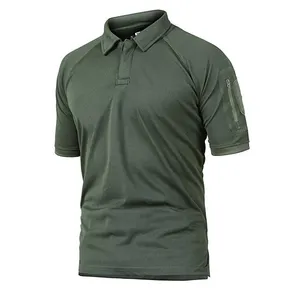 Top Quality customize Men's Military 100% polyester Quick-Dry Short Sleeve Army Combat Pullover Polo Shirt