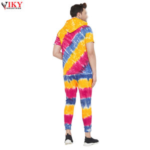 Conjuntos de chándales Tie Dye, ropa para correr, excelente calidad, manga corta, cómodos chándales Tie Dye, logotipo personalizado - Product Image 4