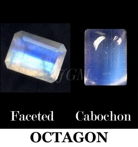 หินมูนสโตนสีรุ้งธรรมชาติทรงแปดเหลี่ยม8X10mm อัญมณีทรงหลวมคุณภาพสูง | หินมูนสโตนสีรุ้งธรรมชาติ | - Product Image 4