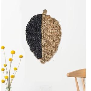 Tapis de sol multifonctionnel en forme de feuilles, benne murale naturelle tissée en jonc de mer, cm - Product Image 3