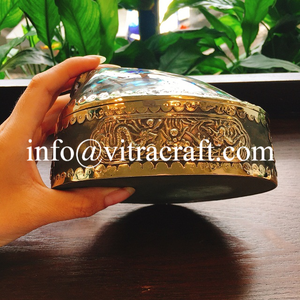 Hecho de perlas y concha con incrustaciones de níquel caja de joyería de lujo arco iris - Product Image 5